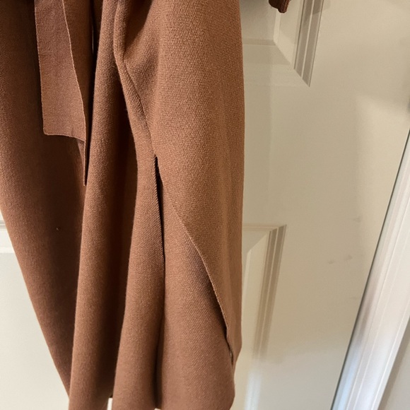 Nicole Miller Tan Long Sleeve Wrap Sweater Dress L - Picture 4 of 6